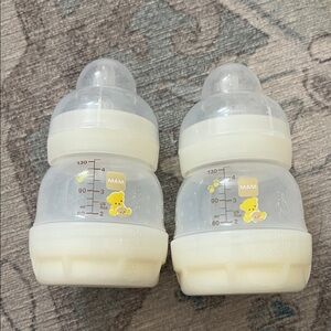 NWOT Two MAM Baby Bottle’s Size 0 Nipple - White